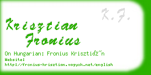 krisztian fronius business card